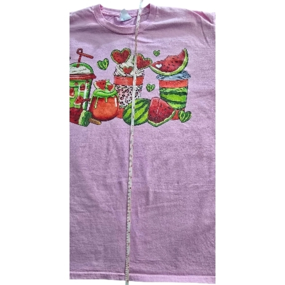 🍉💕Port & Company Watermelon Graphic Tee XL Pink Cute Summer Fruit Drinks Shirt - Picture 7 of 8